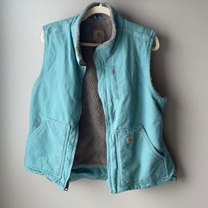 Carhartt Sherpa Lined Vest in Light Blue